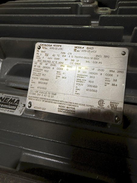 TABOR 16" Cut-Off Saw with Split Table, s/n 52139, 25hp