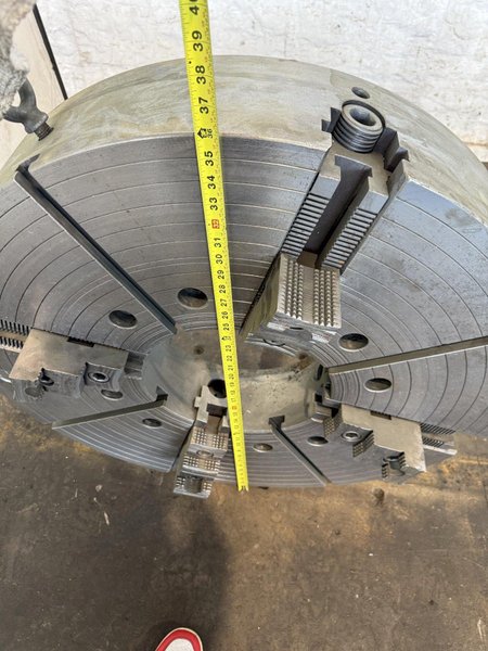 36&quot; 4-JAW (12&quot; THRU HOLE) HOLLOW SPINDLE LATHE CHUCK. STOCK # 1099825