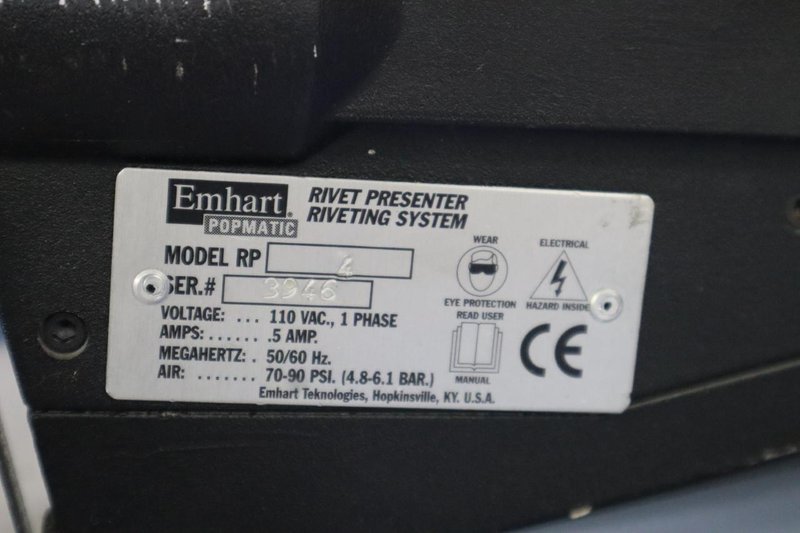 Emhart Pop-Matic RP4 Pneumatic Rivet Presenter- Auction Item