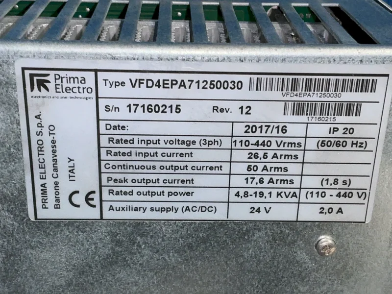 PRIMA ELECTRO SERVO DRIVE  -  VFD4EPA71250030
