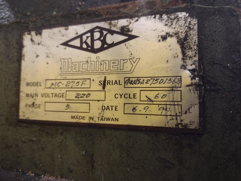 10" SOCO KBC MACHINERY MODEL #MC-275F COLD SAW: YOBRO #24280