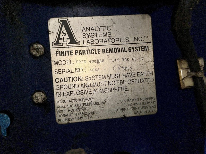 ASL MODEL #FPRS-40-ABH FLUID PURIFICATION SYSTEMS: STOCK #23325