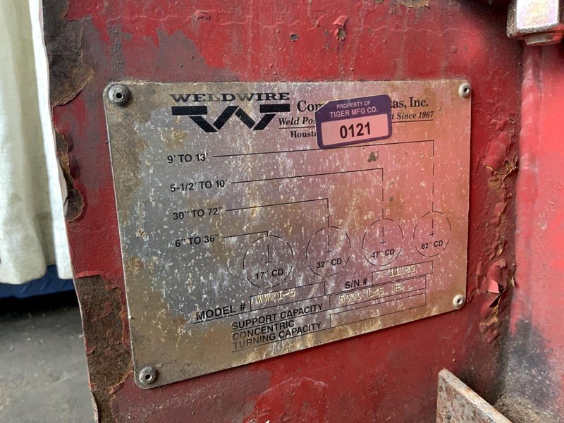 5 TON WELDWIRE TANK TURNING ROLL SET: STOCK #81016