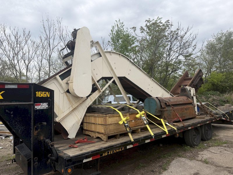 20' LONG X 22" WIDE MARFRAN POWERED METAL BELT INCLINED CHIP or PARTS CONVEYOR: YOBRO #25368