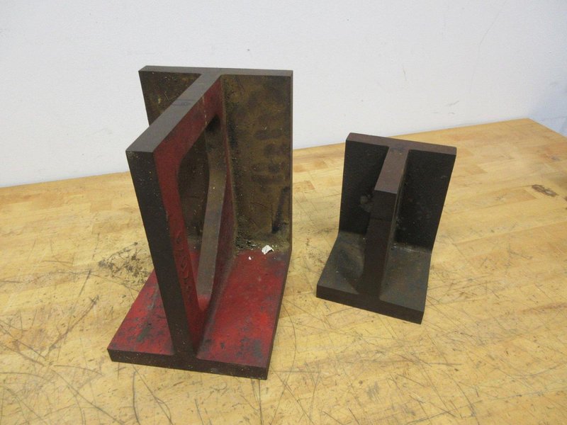 Cast Iron Angle Plates, (1) 12" x 10" x 8", (1) 8" x 9" x 9"- Auction Item