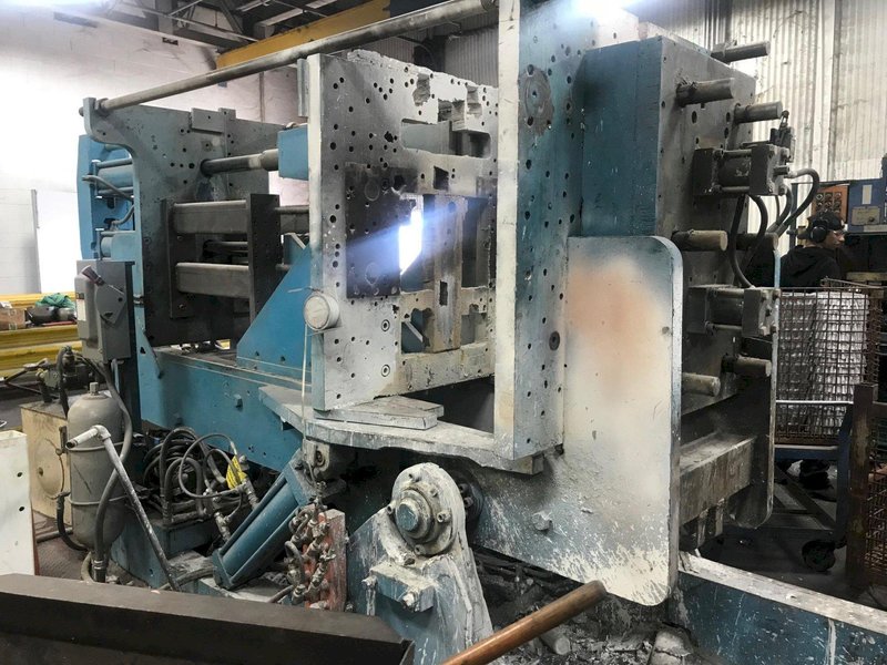 hall model hm6 molding machine s/n 1096 with hydraulics and controls with plc, 48&quot; x 48&quot; front platen, 45x48 rear platen