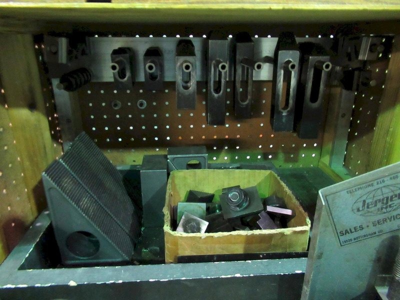 Metal Frame Workbench with Wood Top, (2) Shelves and Contents- Auction Item