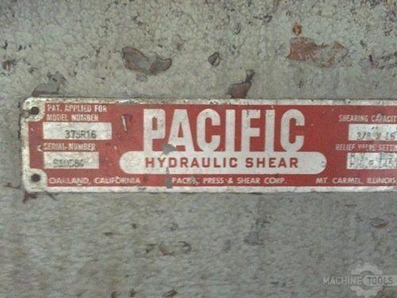 16&#039; x .375&quot; PACIFIC 375R16 SHEAR STOCK #3686