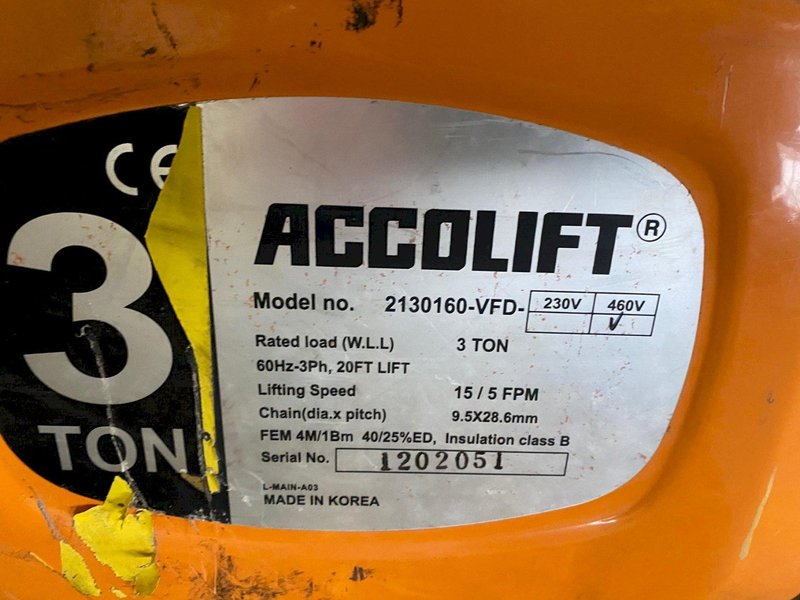 3 Ton Accolift Powered Hoist