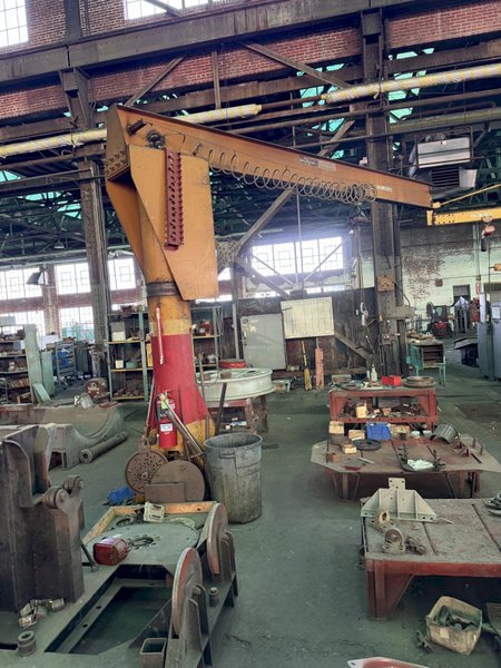 2 TON X 12' ABELL HOWE JIB CRANE WITH AIR HOIST. STOCK # 0877026