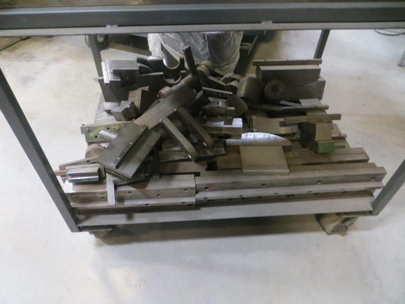 Press Brake Dies - Large Assortment on Cart w Casters- Auction Item
