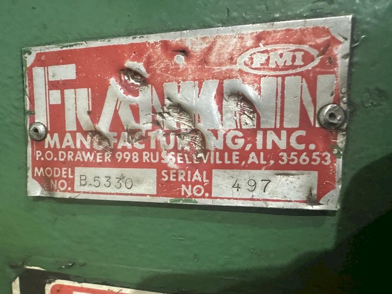 16&quot; X 1&quot; STEEL PLATE FRANKLIN FMI HYDRAULIC PUNCH &amp; SHEAR LINE: STOCK #23099