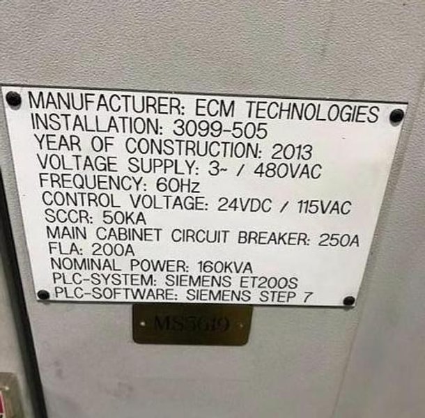 ECM TECHNOLOGIES VACUUM CARBURIZATION FURNACE NEW 2013. STOCK # 0328826