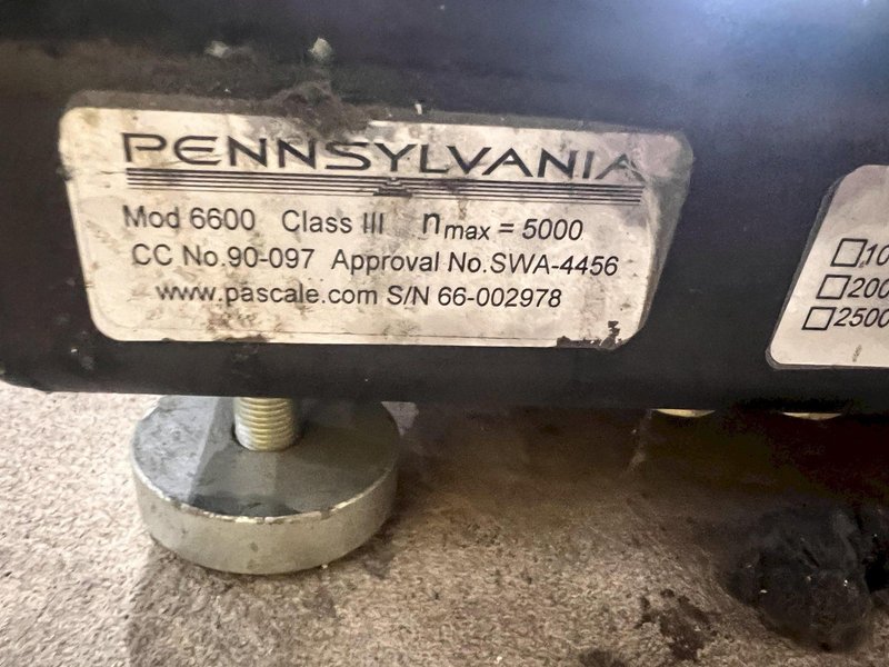 10,000 LB 60&quot; X 60&quot; PENNSYLVANIA MODEL #6600 DRO FLOOR SCALE: STOCK #20799