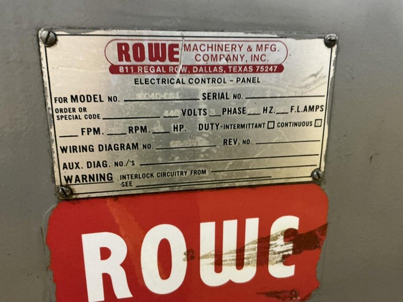 16,000 LB X 40" ROWE 16040-DSJ MOTORIZED UNCOILER. STOCK # 0219026