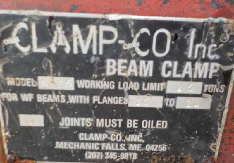 25 TON (50,000 LBS) CLAMP-CO MODEL #NS25 BEAM LIFTING CLAMP: YOBRO #24844