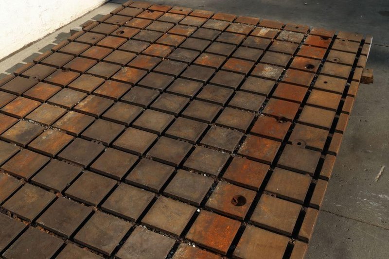 78" X 144" X 4-1/2" SOLID STEEL T SLOTTED PLATE: STOCK #73341