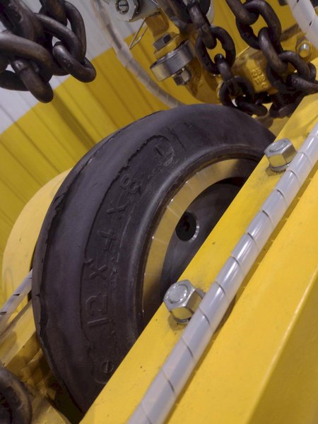 TC AMERICAN CRANE RUBBER WHEEL POWERED TRACTOR DRIVE TROLLEY &amp; HOIST CARRIER, NEW IN CRATE: YOBRO #24827