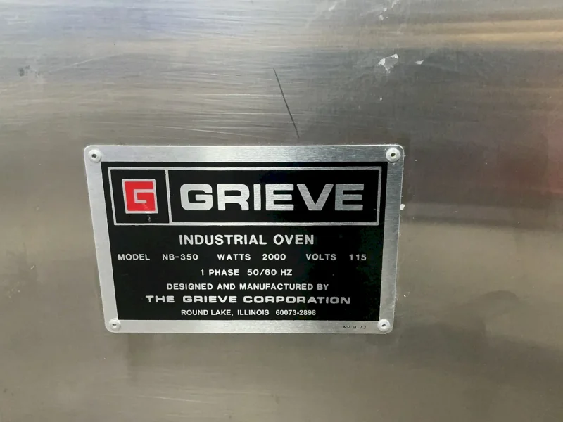 GRIEVE INDUSTRIAL OVEN  -  NB-350