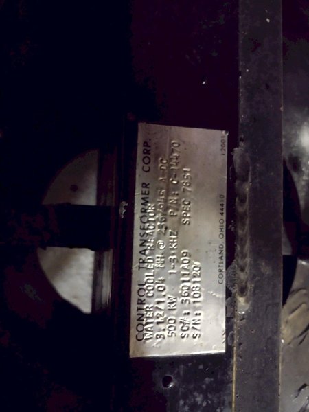 500 KW AJAX TOCCO (2015) PACER 1 INDUCTION HEATER SOURCE MACHINE: STOCK #14409