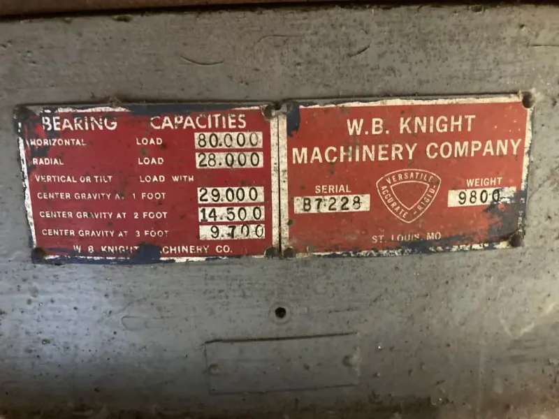 80,000 LBS (40 TON) X 60&quot;  KNIGHT POWER TILTING ROTARY TABLE / WELDING POSITIONER: STOCK #18779