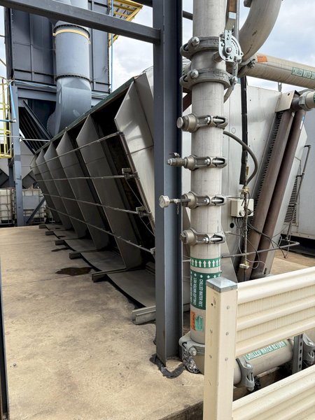 2021 Inductotherm melt system with 2- traveling charge feeders with scales, Inductotherm type 3000 DT-2 ACF-2 3000 kw power supply rated at 300 h. s/n 21H-381478-246-11 interconnecting buss and cables, 2- 4metric steel shell furnaces with stands, hydraulic system , water system with twin 50hp pumps, 2021 Emsco model Hypro 25 stainless steel heat exchanger , related piping, controls, remote operators stand, related controls, lining pushout, Sonmez incoming power transformer type HTYAA3KH-326623 s/n 15729 rated at 3260-4025 KVA, 12,470 volt primary volts, 2x575 secondary volts, spare incoming transformer same as above s/n 15364
