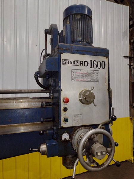 5&#039; x 13&quot; SHARP MODEL #RD-1600 RADIAL ARM DRILL: STOCK #18542
