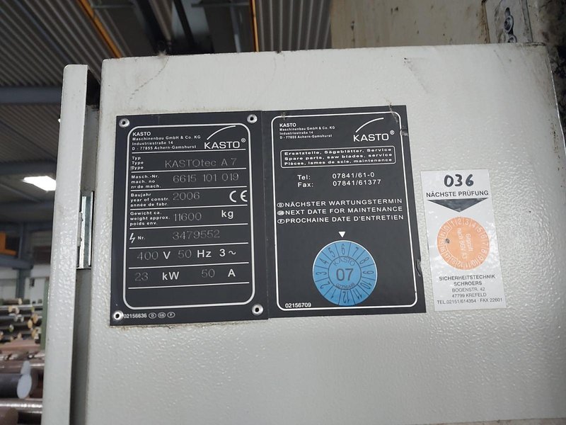 KASTO BILLET SAW TYPE KASTO TEC A7