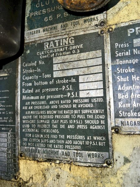 150 TON NIAGARA MODEL PN-150-84-48 SS SSDC STAMPING PRESS, 6" STROKE: STOCK #17008
