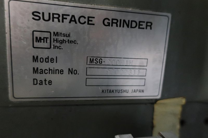 Mitsui High-tec MSG-200H1H Hydraulic Automatic Surface Grinder, 6"x12" Chuck, Auto Incremental Downfeed, New 1993