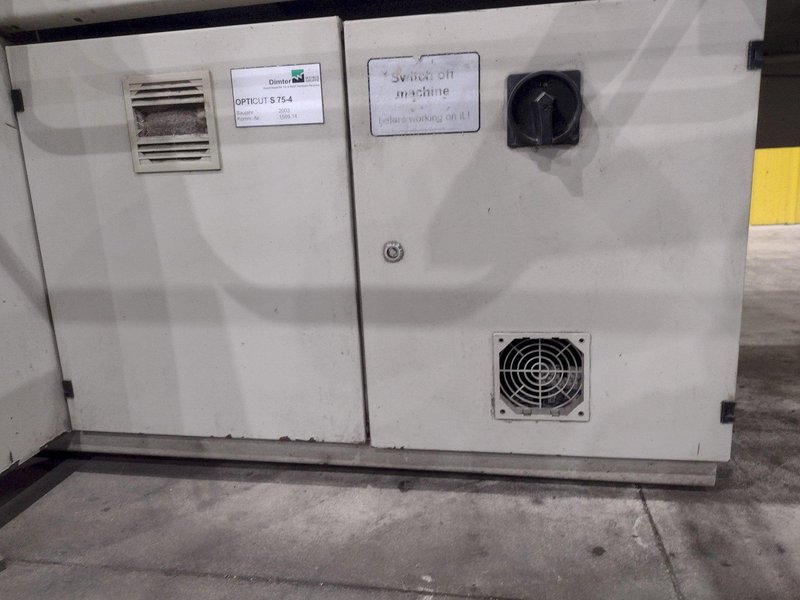 6" HIGH X 14" WIDE DIMTER  OPTICUT MODEL #S75 CROSS-CUT AUTOMATIC WOOD SAW, NEW 2003: STOCK #22923