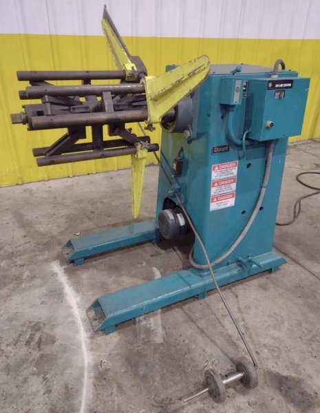 4,000 LB X 16" DURANT MODEL #MD-401-M MOTORIZED UNCOILER COIL REEL. STOCK # 0540326