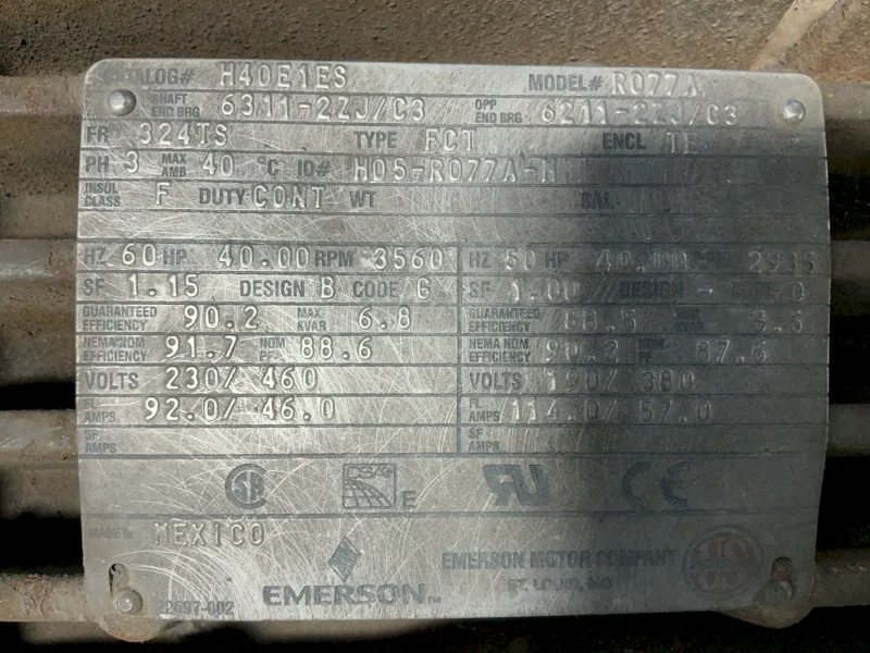 EMERSON 40.00 HP MOTOR   -  R007A