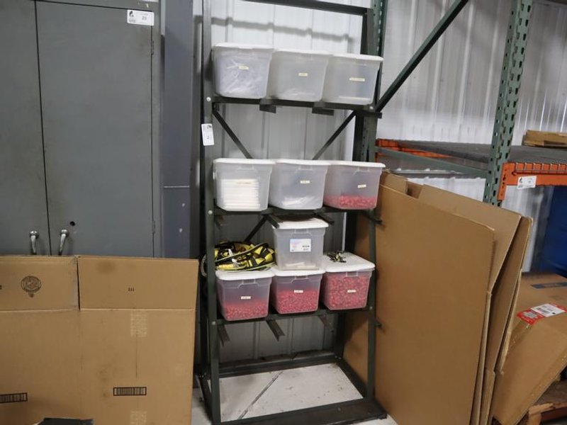 Material Rack W/ Plastic Tubes &amp; Caps- Auction Item