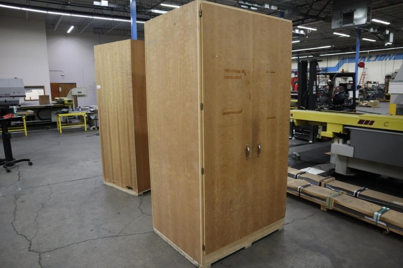 Wood Large 2 Door Multi Slot Cabinets (2pcs) Matched Pair- Auction Item