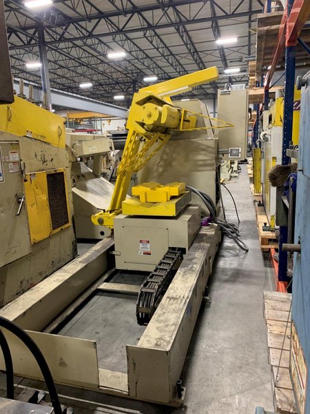 Feed Lease Coil Reel Uncoiler and Powered Coil Straightener 20,000 Lbs.