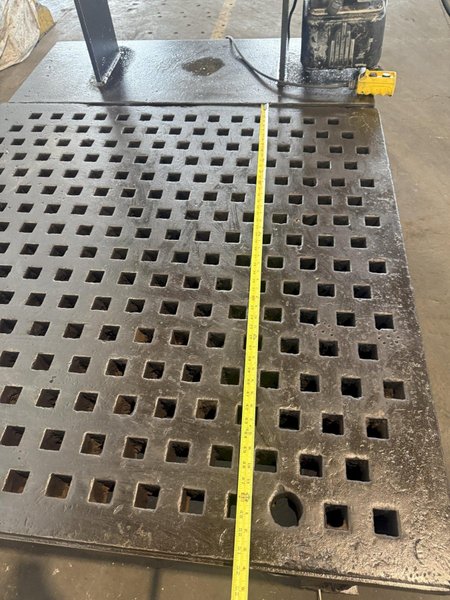 60" X 60" ACORN WELDING TABLE WITH STAND &amp; HYYDRAULIC PRESS. STOCK # 0878726