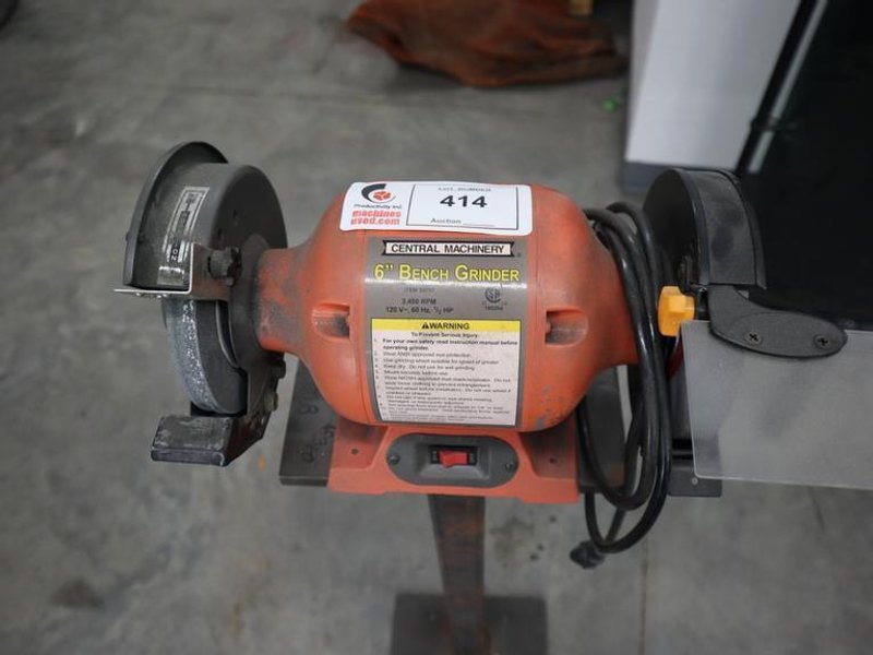 Central Machinery 6" Double End Pedestal Grinder, 1/2 HP, 3,450 RPM- Auction Item