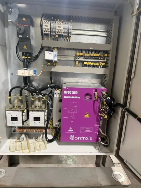 Dual ARO 100 KVA portable adaptive welding inverter spot welders with control unit and chiller