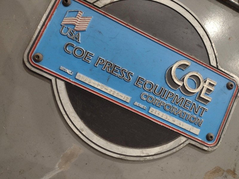 12&quot; X .080&quot; COE MODEL #CPPS-PO-225-12 POWERED COIL STRAIGHTENER: STOCK #21329