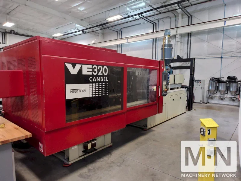320 TON 37 OZ NEGRI BOSSI MODEL VE320 ELECTRIC INJECTION MOLDING MACHINE MFG 2010