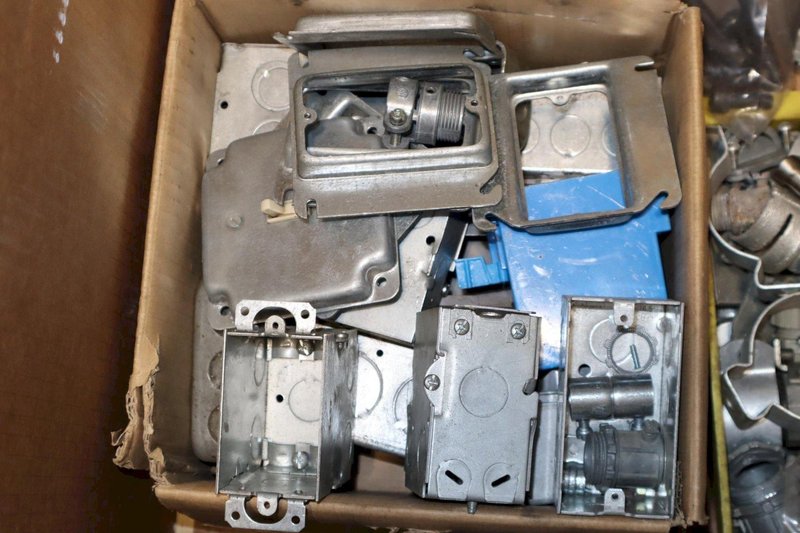 Large Assortment of Electrical / Electrician Hardware – Boxes, Connectors, Terminals, Straps &amp; More- Auction Item