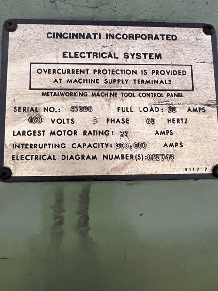 10&#039; X 1/2&quot; CINCINNATI HS500 HYDRAULIC SHEAR WITH FOPBG: STOCK #21757