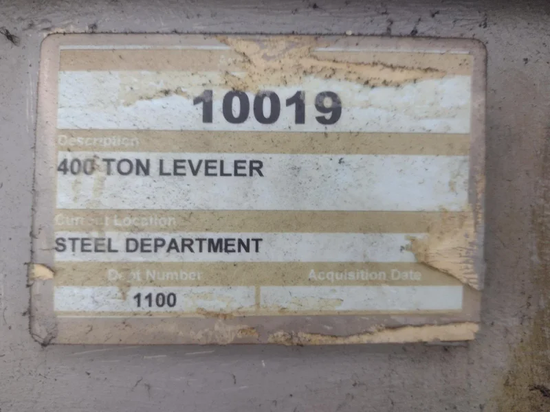 60" X .057" 19 ROLL HERR-VOSS 66/1.156-19/9 4-HI PRECISION LEVELER. STOCK # 14644