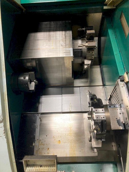 Nakamura-Tome WT-250 CNC Lathe, 2001 – Twin Turret, Chip Conveyor, Parts Catcher