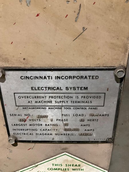 CINCINNATI 1810G SHEAR USED