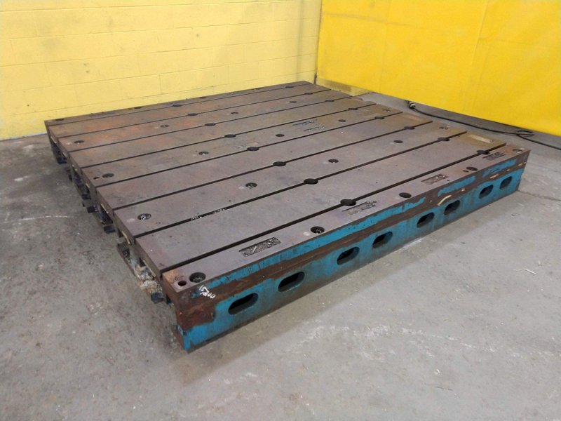 96&quot; X 96&quot; X 12&quot; THICK T-SLOTTED FLOOR PLATE LAYOUT TABLE:  STOCK #13575