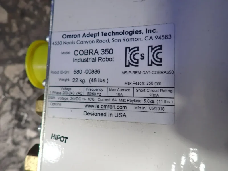 OMRON ADEPT INDUSTRIAL ROBOT   -  COBRA 350