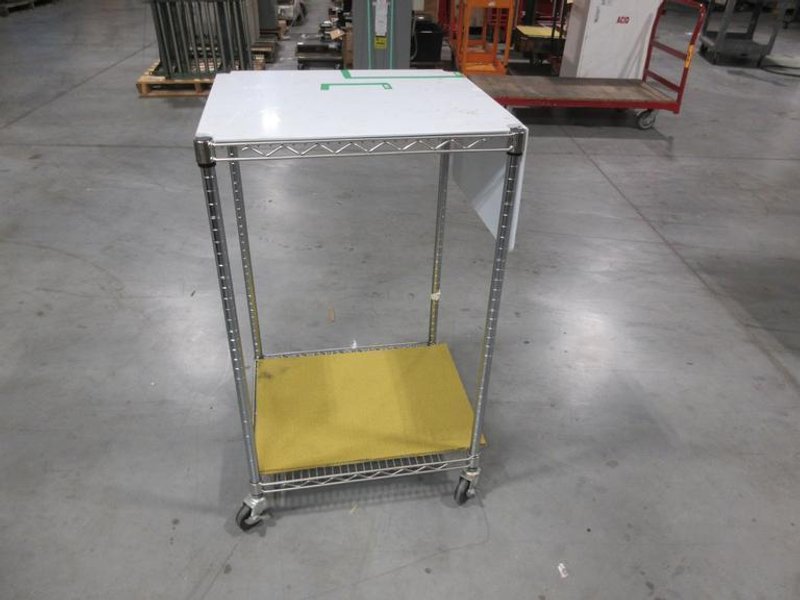 Metro 2 Shelf Wire Rolling Rack with Laminate Top- Auction Item
