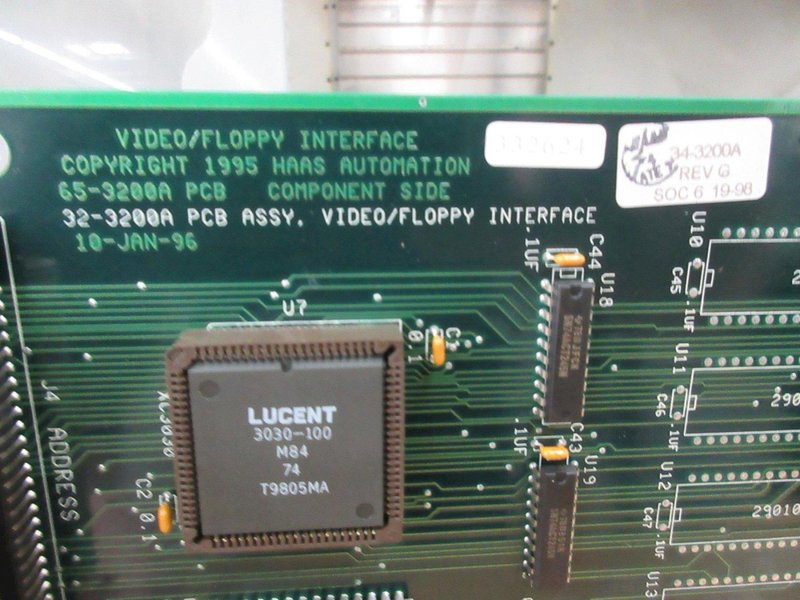 Used Haas Video PCB Board / Floppy Interface #34-3200A RevG